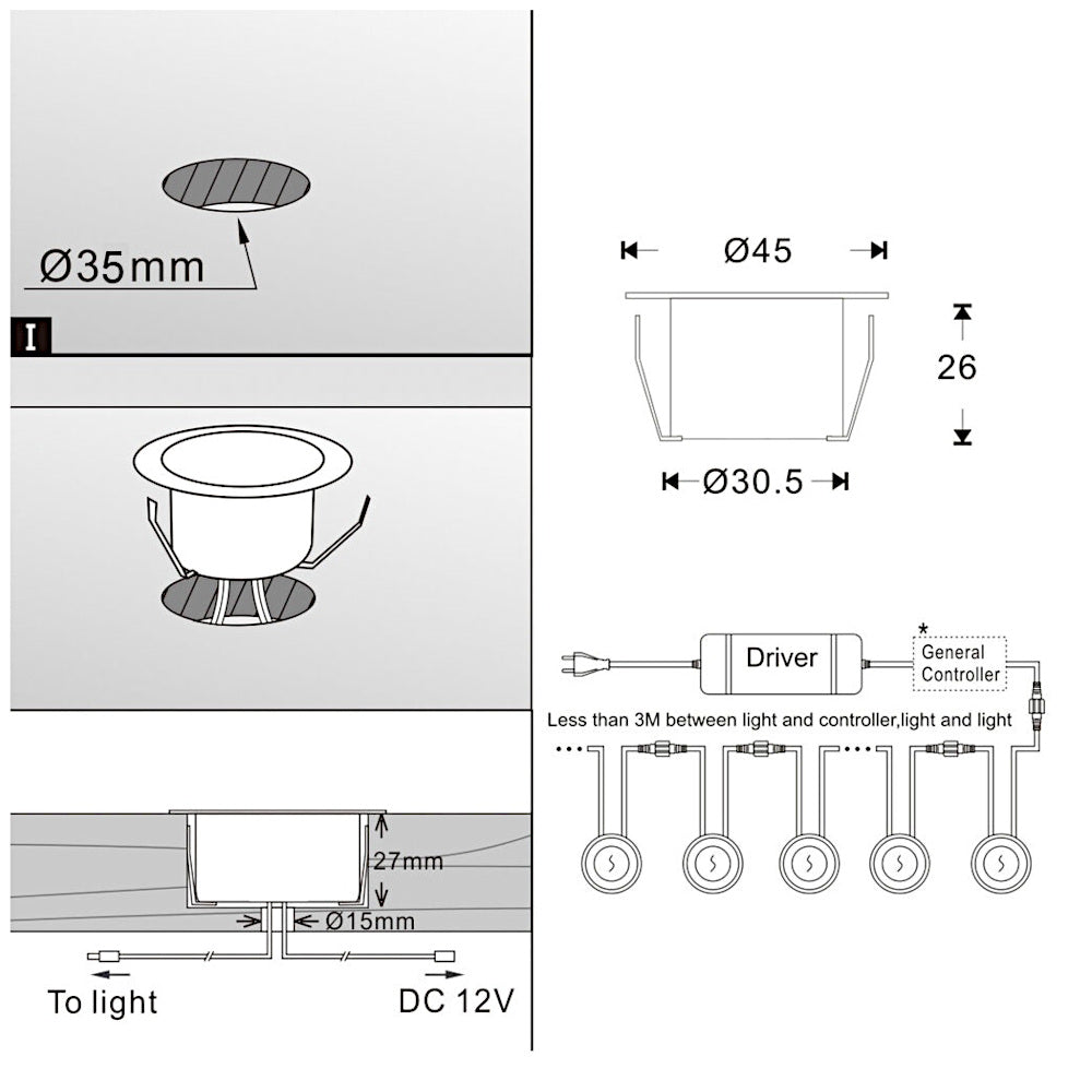 Smart RGB Deck Lights 45mm