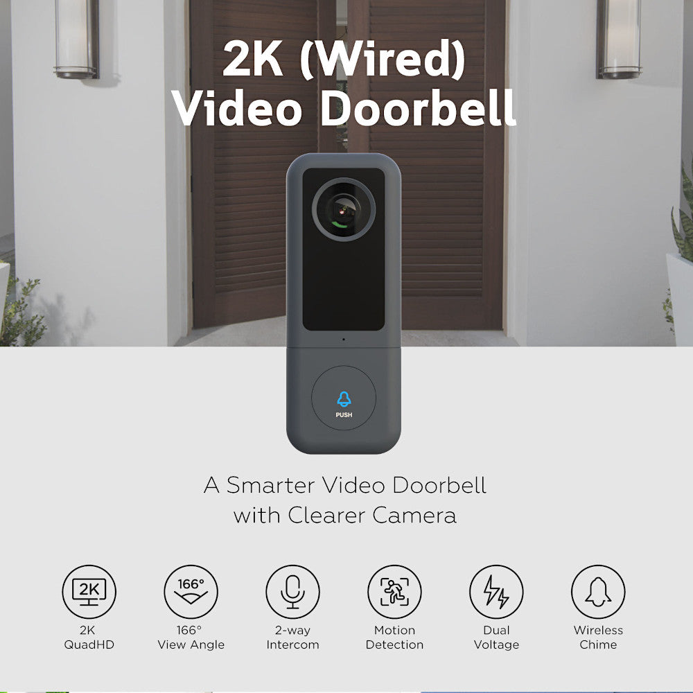 Smart Wired Video Doorbell 2K