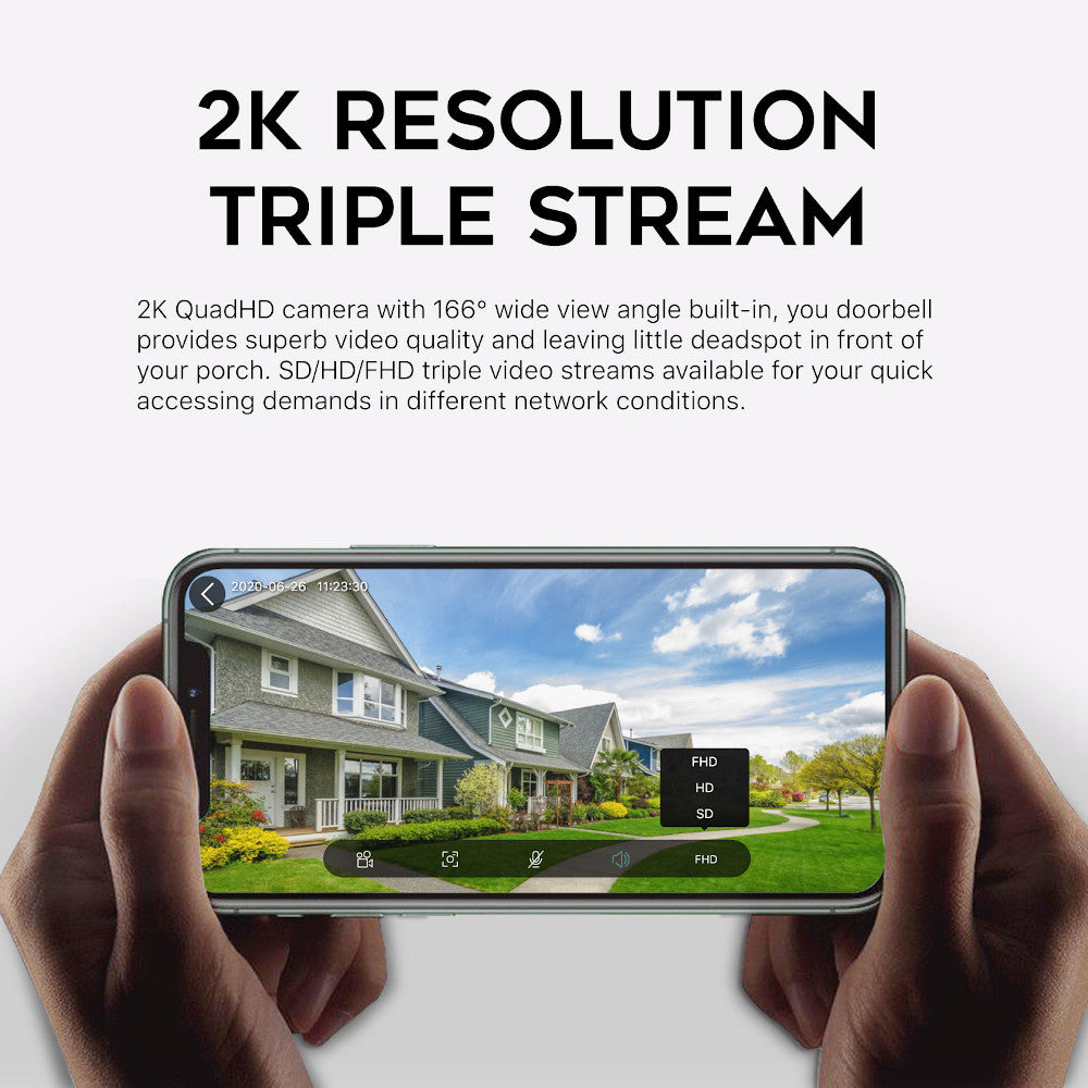 Smart Wired Video Doorbell 2K